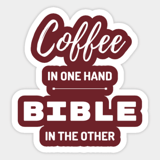 Coffee and Bible in Hand Sticker